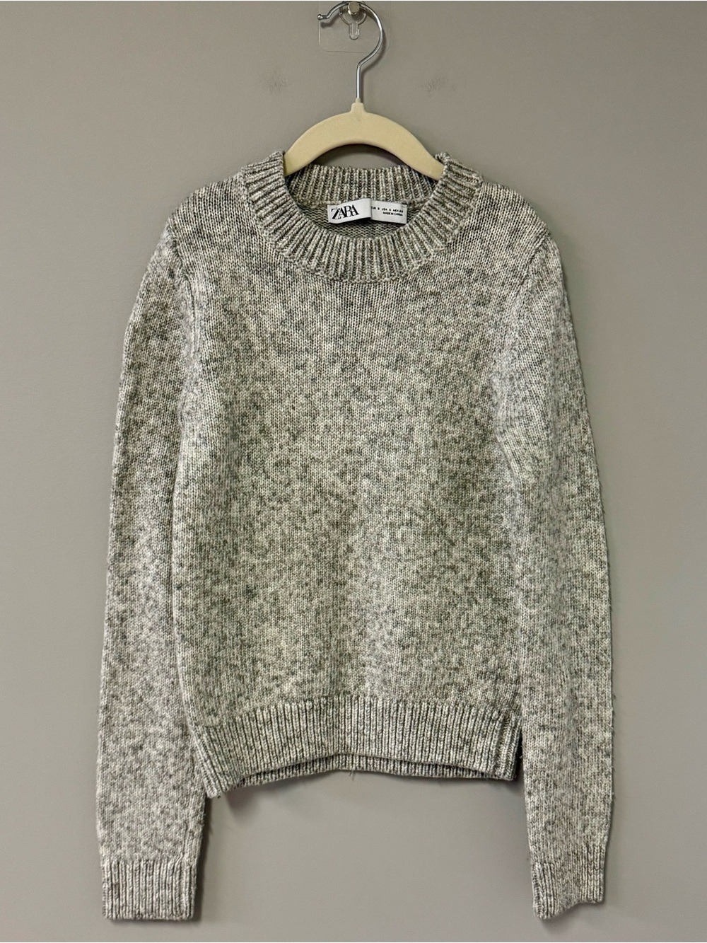 Zara Heathered Gray Crewneck Sweater - Kids